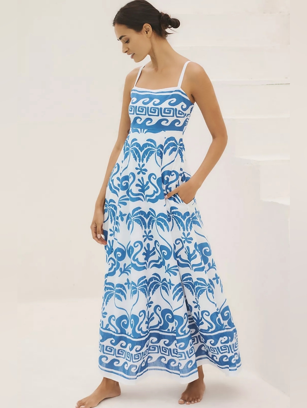 Beach Riot Rianne Maxi Dress Size L Tropical Print Anthropologie